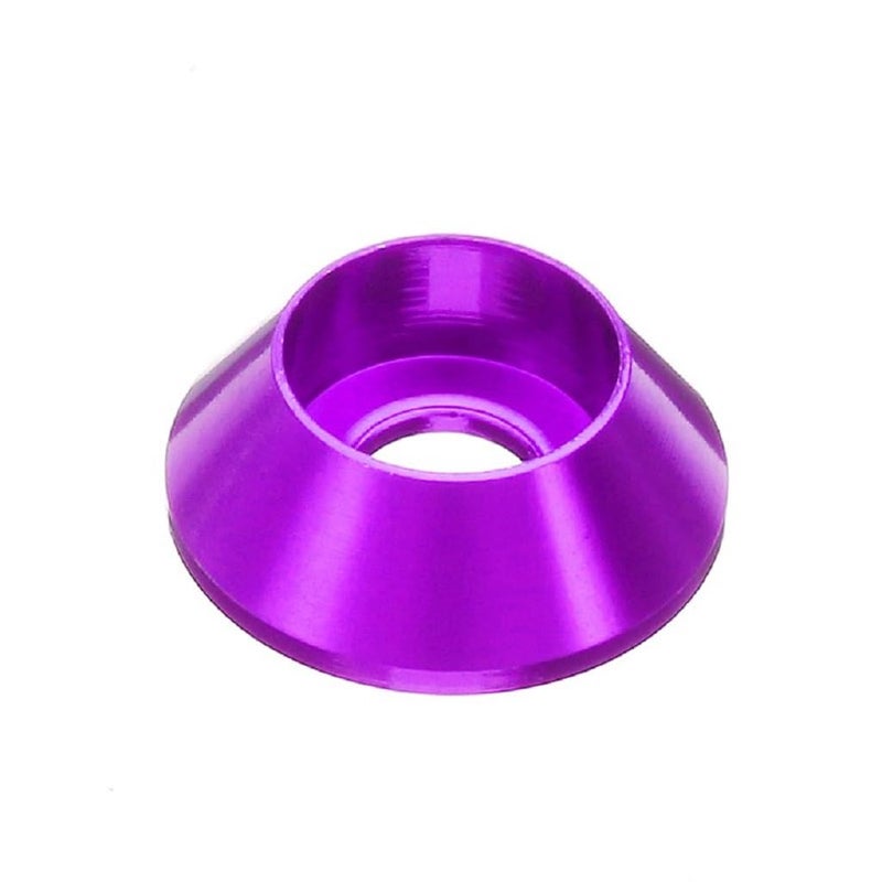 Alextend 50pcs M5 Cone Cup Washers Anodized Aluminum Alloy Screw Gasket Countersunk Washers (Purple) - Image 1